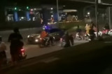 Viral di media sosial, geng motor serang polisi saat bubarkan balap liar