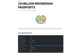 Diduga 34 juta data paspor Indonesia diretas