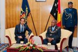 Presiden Jokowi bertemu Gubernur Jenderal Papua Nugini Bob Dadae di Port Moresby