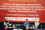 Kemenkumham Sumsel gelar rakor perancang perundang-undangan