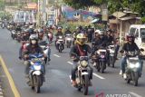 Pemudik bersepeda motor di Jalinsum Lampung