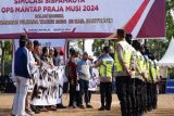 Pj Bupati Banyuasin saksikan simulasi pengamanan Pilkada 2024