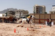 Menengok keseruan lomba pancang tenda di Yaman