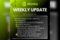 Bitmine Immersion Umumkan Kepemilikan ETH Capai 5,90 Juta Token, serta Total Kepemilikan Kripto dan Kas Sebesar $15,6 Miliar