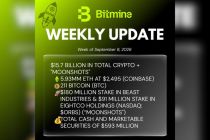 Bitmine Immersion Umumkan Kepemilikan ETH Mencapai 5,93 Juta Token, serta Total Kepemilikan Kripto dan Kas Sebesar $15,7 Miliar