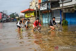 Ratusan rumah di Dayeuhkolot Kabupaten Bandung terendam banjir akibat luapan Sungai Citarum