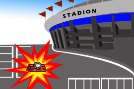 Atap Stadion Wergu Kudus roboh diterjang angin