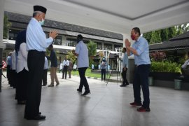 Hari pertama kerja Pemkab Sleman gelar Syawalan sederhana