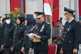 Petugas Rutan Kotabumi bersama napi gelar upacara peringati HDKD ke-77