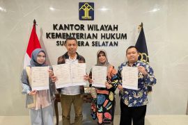 Kanwil Kemenkum Sumsel terima pencatatan Kekayaan Intelektual Hak Cipta lima lagu daerah