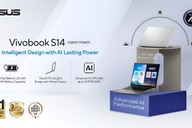 Laptop AI terbaru ASUS Vivobook S14, tipis, tangguh, dan tahan seharian