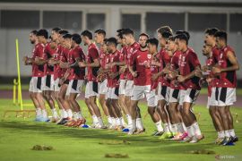 Latihan Timnas Indonesia jelang laga lawan China pada kualifikasi Piala Dunia FIFA 2026