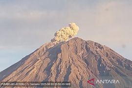 Semeru empat kali erupsi dengan tinggi letusan hingga 1.000 meter