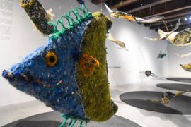 Pameran jaring ikan bekas di Jakarta suarakan kepedulian kondisi laut