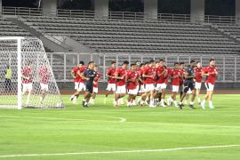 Timnas gelar latihan perdana jelang pertandingan kontra China