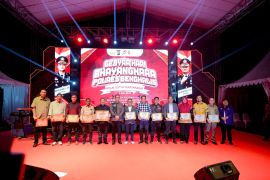 Dihadiri Sekda, Malam puncak HUT Bhayangkara ke-79 di Polres Bengkalis di Duri meriah