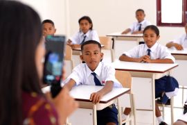 Mensos sapa siswa Sekolah Rakyat Kupang secara daring