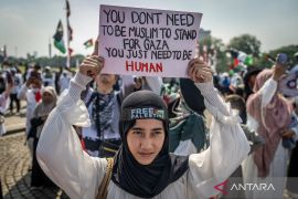 Ribuan pengunjuk rasa padati kawasan Monas, desak pembukaan blokade Gaza