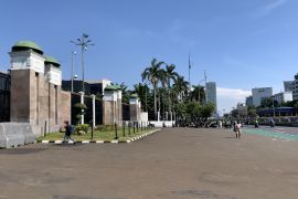 Arus lalu lintas di depan Gerbang DPR terpantau masih lancar
