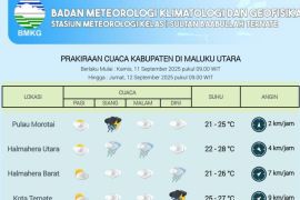BMKG: Waspada cuaca buruk di Maluku Utara pada 11-13 September