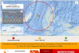 Guncangan gempa magnitudo 7,6 di Bitung terasa di Manado