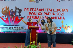 LKBN ANTARA lepas keberangkatan tim peliputan PON XX Papua