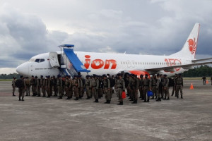 Satu SSK Brimob Nusantara asal Riau tiba di Timika