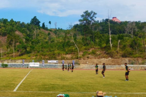 Tim Sepak bola Sumut uji coba Lapangan Stadion Mahacandra Jayapura