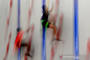 PON Papua : Aksi atlet panjat tebing berlomba pada nomor speed world record