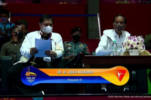 Presiden saksikan laga wushu sanda putri PON Papua