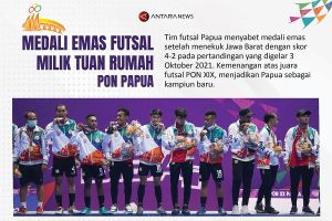 Medali emas futsal milik tuan rumah PON Papua