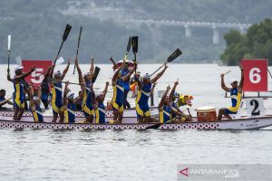 Jabar rebut emas Traditional Boat Race 200 meter putra PON Papua