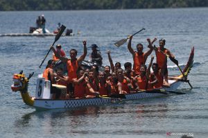 Kalteng raih emas di nomor 1000 meter campuran traditional boat race