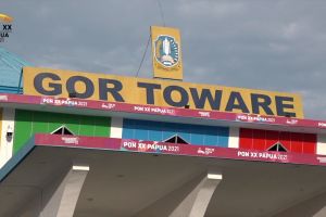 Kontingen dan atlet pencak silat aprsesiasi fasilitas GOR Toware