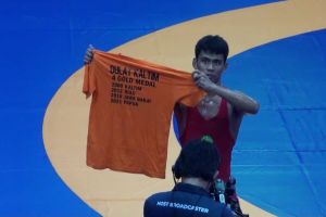 Pegulat Kaltim M Aliansyah pertahankan medali emas 4 kali beruntun