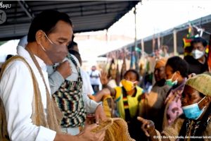 Saat Presiden Jokowi kunjungi Pasar Noken Taman Imbi Jayapura