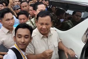 Prabowo ringkas pidato saat hadir di pesta masakan Bobon Santoso