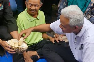 Yang dibayangkan Ganjar saat makan durian di Desa Wilayu, Wonosobo