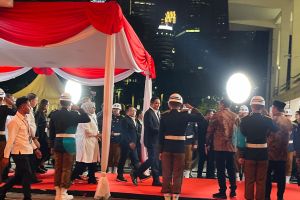 Penampilan tiga paslon saat tiba di lokasi Debat Pilpres