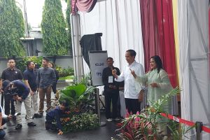 Jokowi dan Iriana tunjukkan jari tertanda tinta usai mencoblos