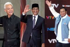 Gaya para paslon hadiri debat capres kelima di JCC