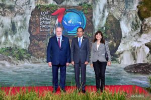 Jokowi sambut pemimpin delegasi jelang pembukaan World Water Forum