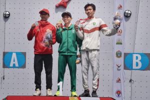 Panjat tebing - Jatim gondol emas nomor lead perorangan putra