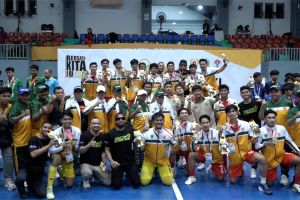 Ada drama saat tim futsal putra Kaltim rebut medali emas lawan Jatim