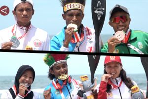 Papua Barat sapu bersih medali emas dayung stand up paddle PON XXI