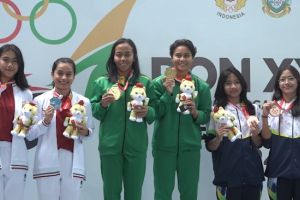 Gladies dan Della sabet emas loncat indah PON XXI untuk Jawa Timur