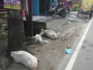 Astaga, kali ini bangkai babi dibuang di jalanan Kota Medan