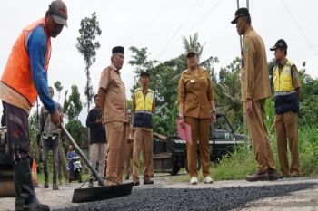 Bupati Gunungkidul meninjau rehabilitasi ruas jalan Pindul dukung wisata