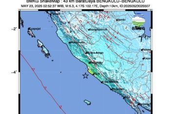 Bengkulu diguncang gempa magnitudo 6,3