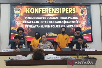 Dua warga Meranti ditangkap karena diduga bakar lahan, 1,5 hektare terbakar
